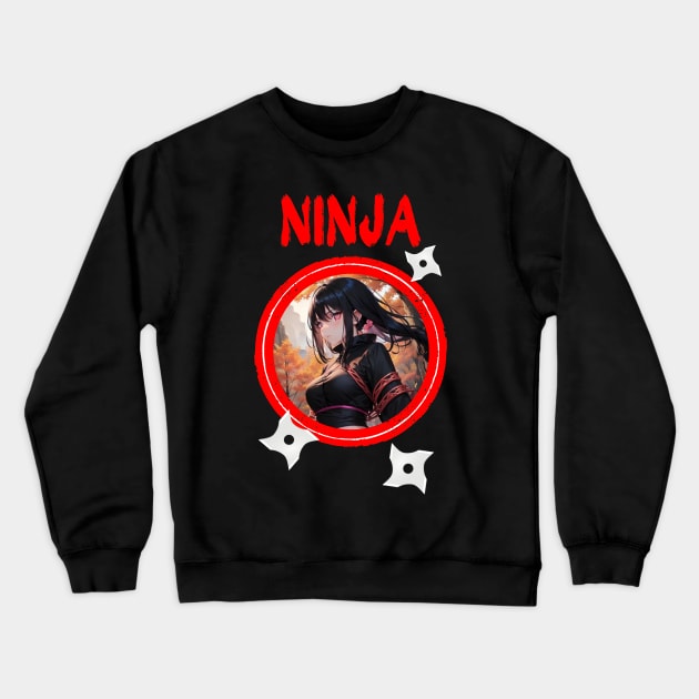 Ninja Target Love Cute Anime Girl Crewneck Sweatshirt by Clicks Clothes